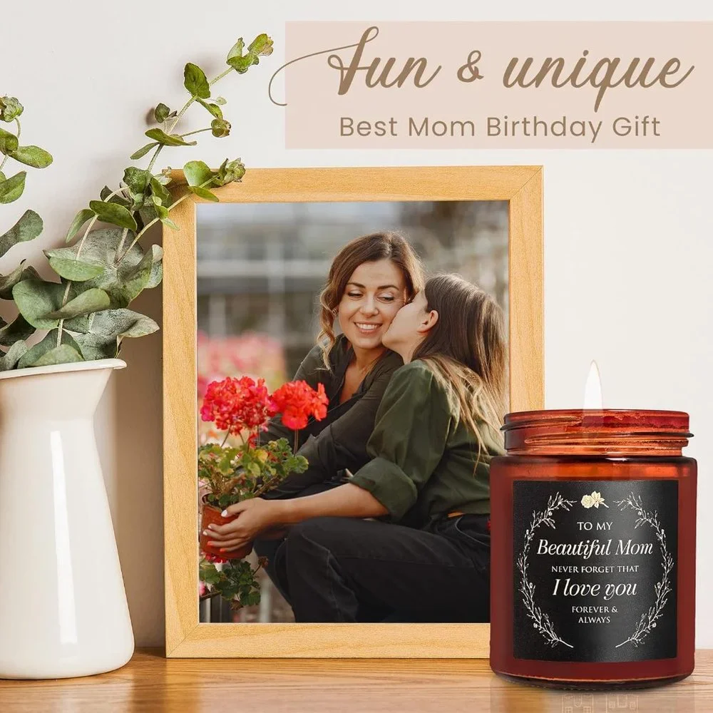 My Beautiful Mom Candle Gift for Mom - Mom Birthday -‎ Cute Valentines Mother's
